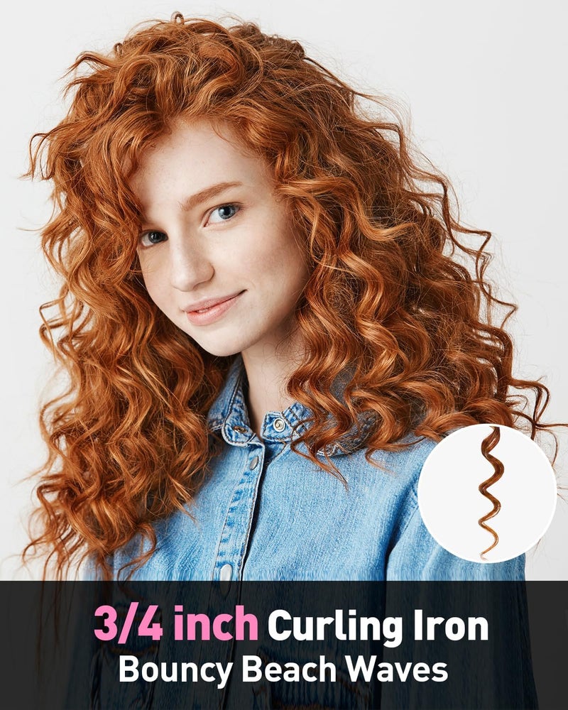 Yeegor 3/4 inch Curling Iron,Extra Long Barrel Culing Wannd,100-240V Dual Voltage Hair Curler for Wave Curls,12 Temps - Image 2